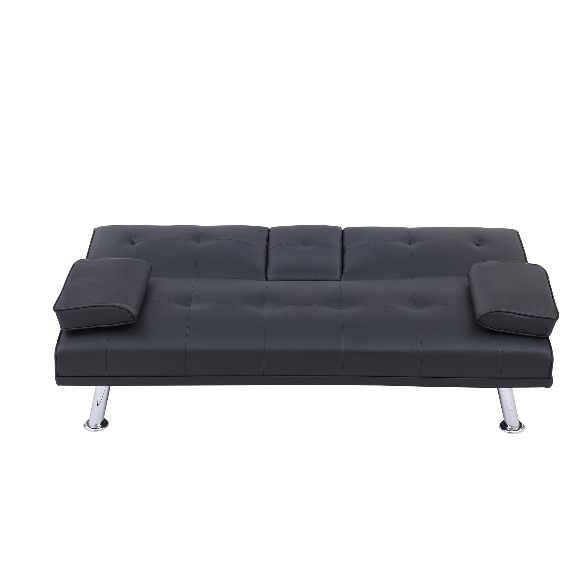 Canapé-lit double multifonctionnel pliable en PU avec table basse (67)