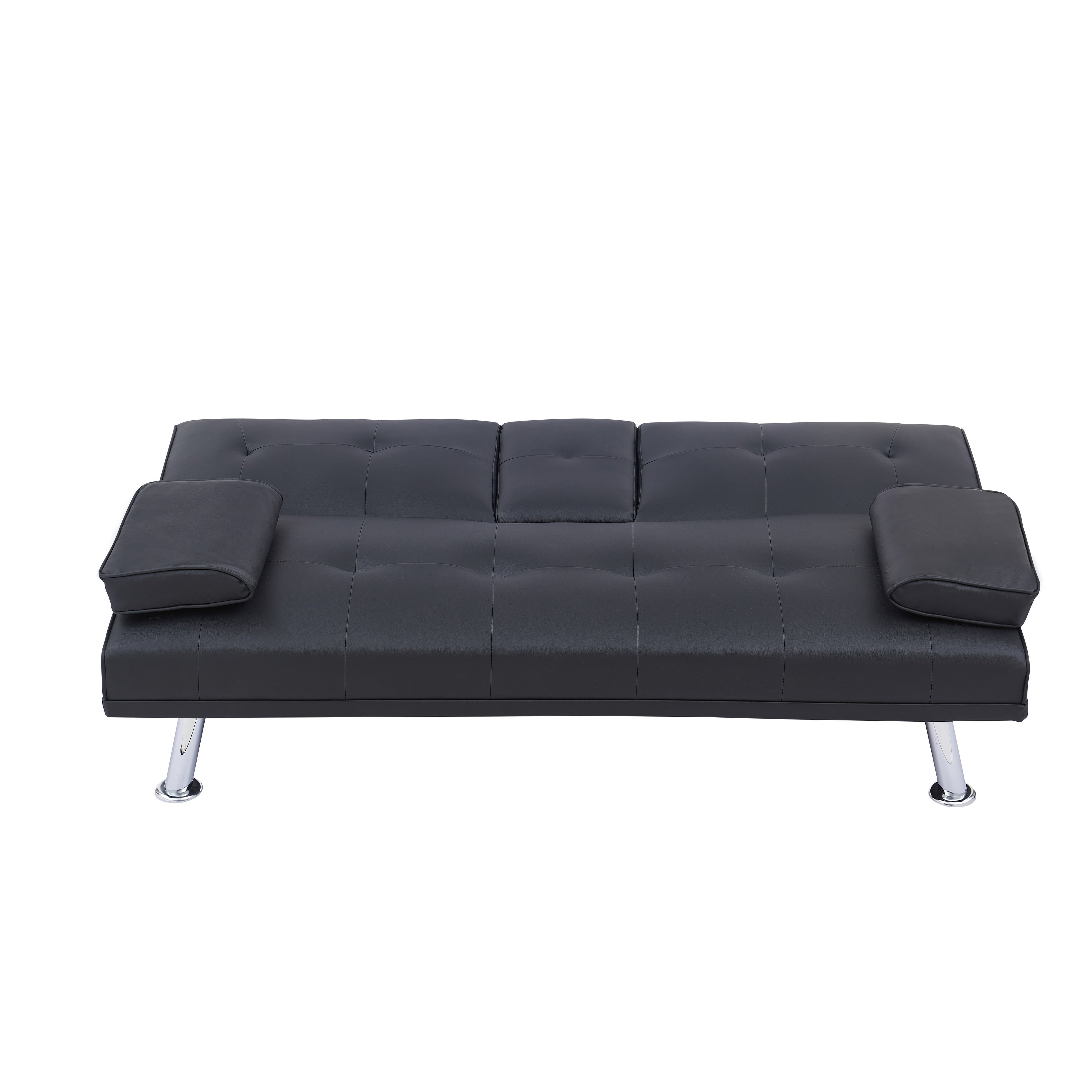 Canapé-lit double multifonctionnel pliable en PU avec table basse (67)