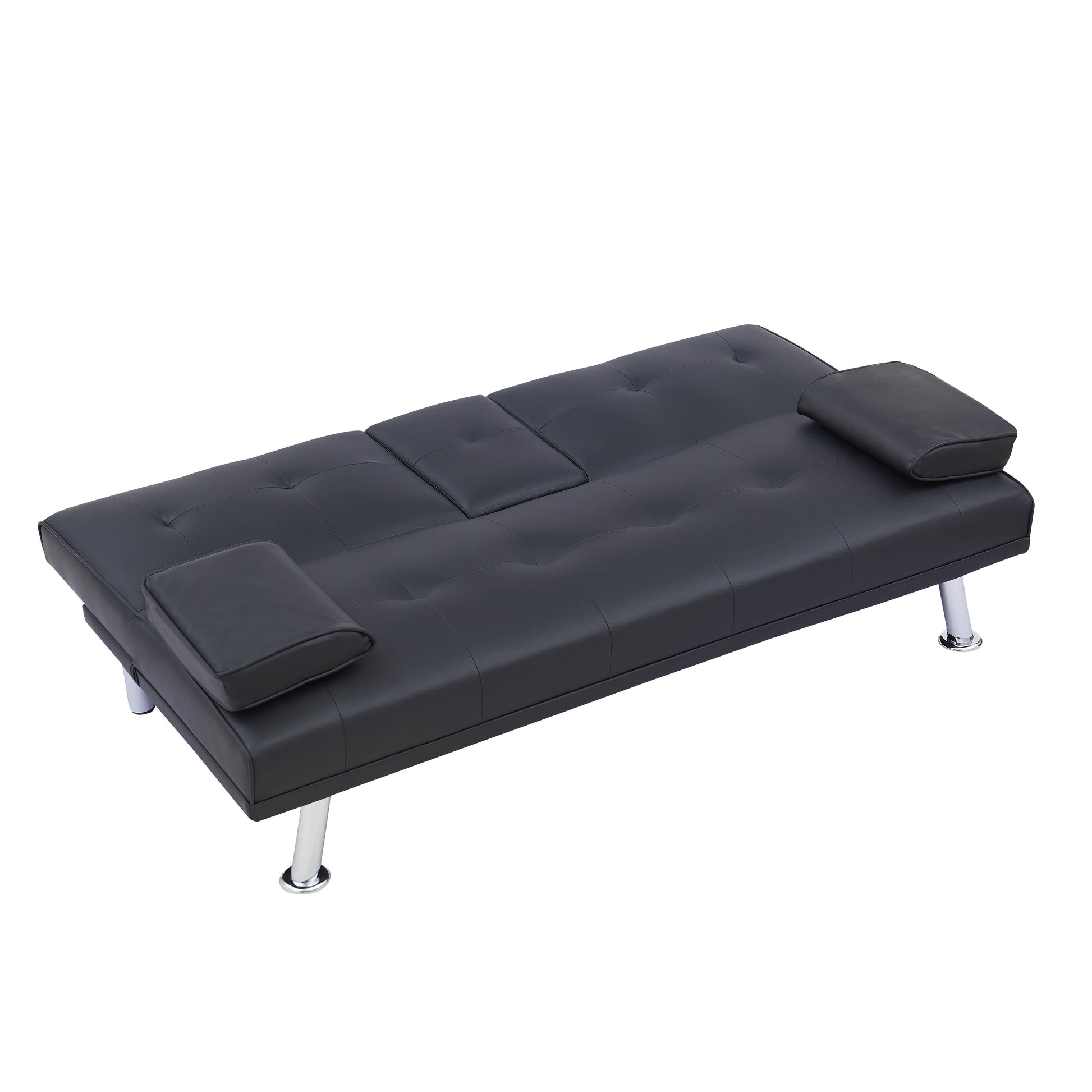 Canapé-lit double multifonctionnel pliable en PU avec table basse (67)