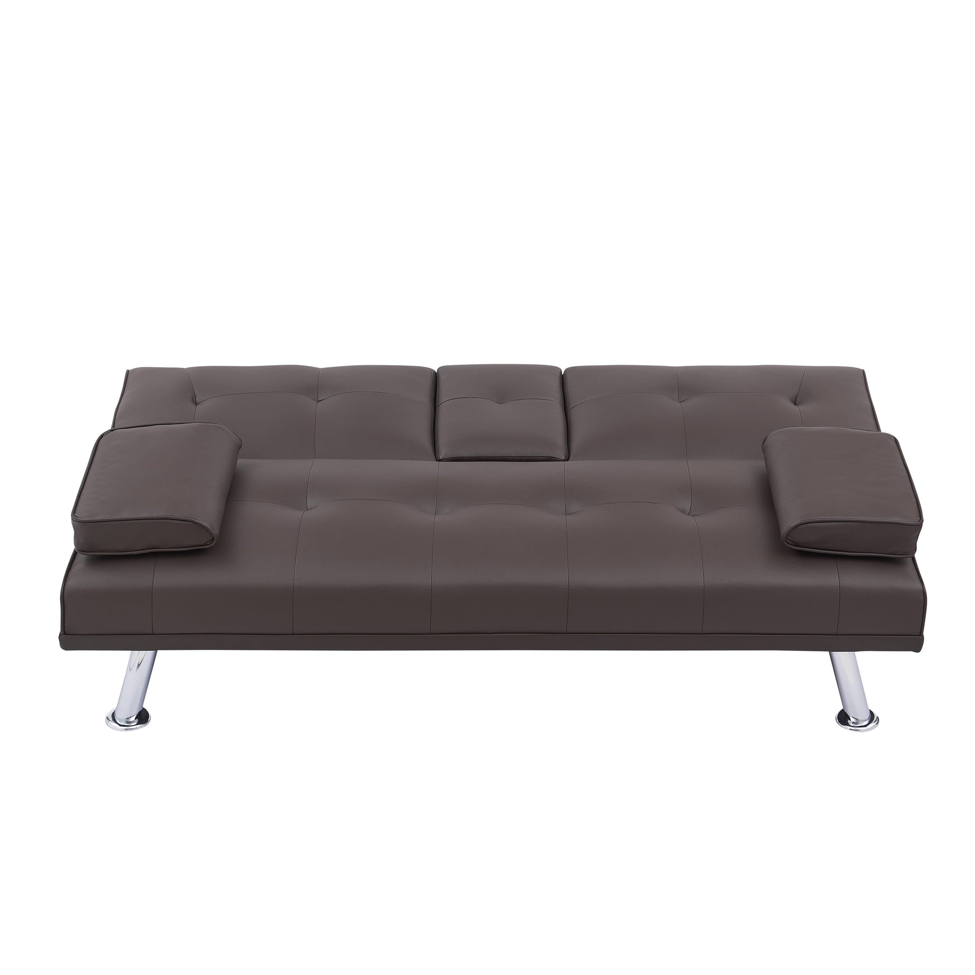 Canapé-lit double multifonctionnel pliable en PU avec table basse (67)