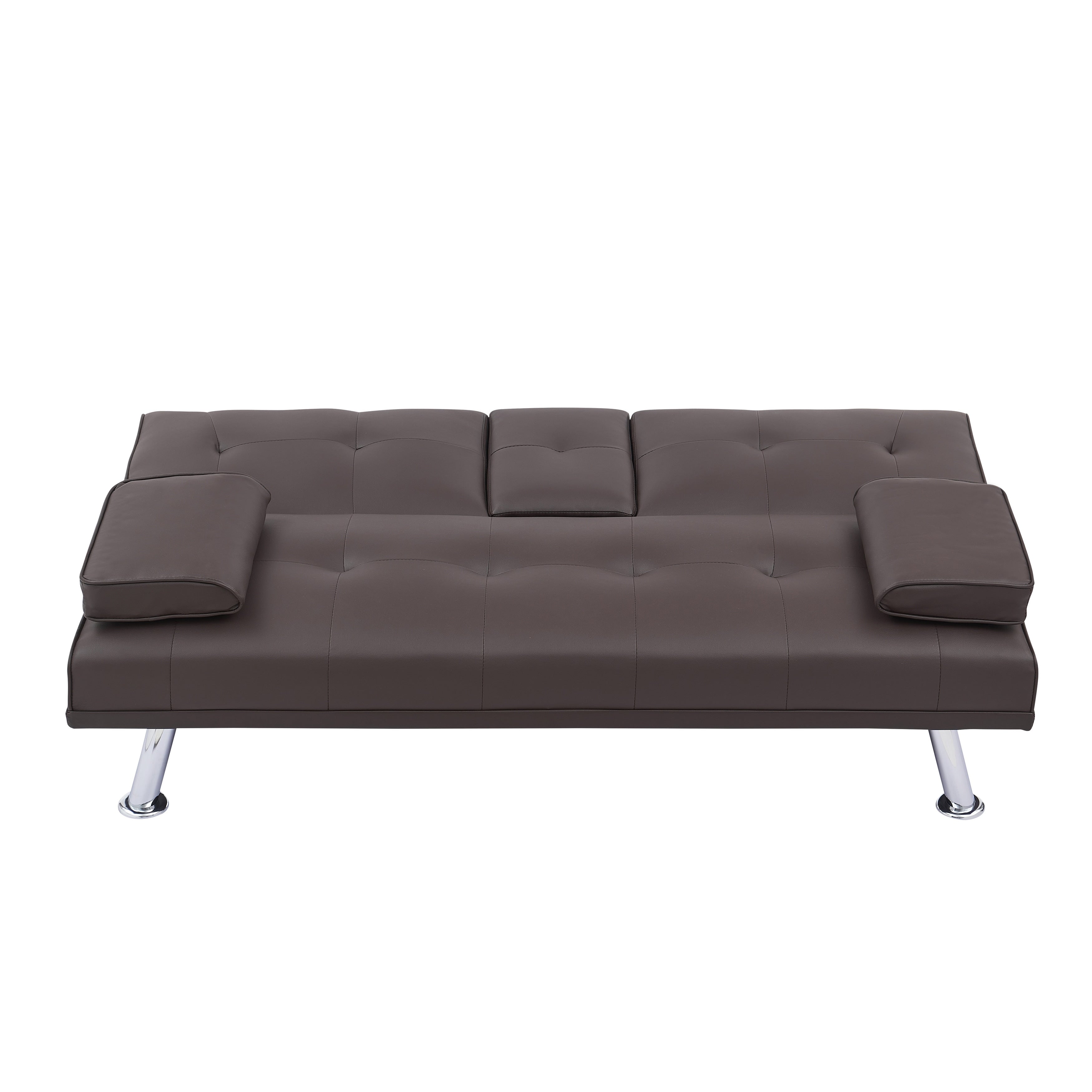 Canapé-lit double multifonctionnel pliable en PU avec table basse (67)
