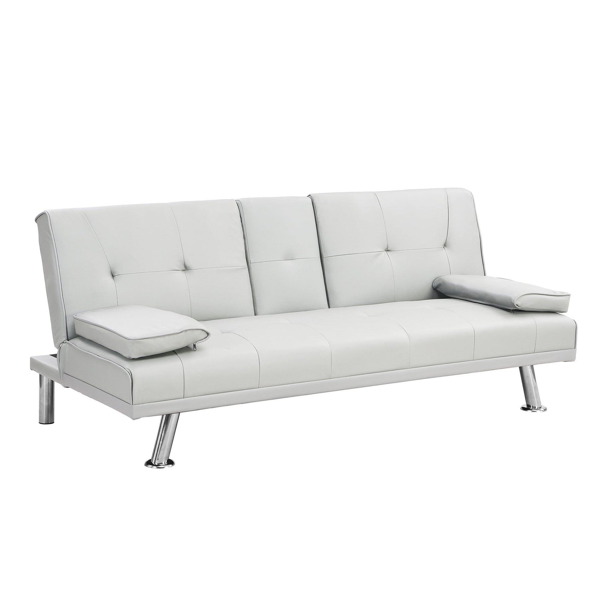 Canapé-lit double multifonctionnel pliable en PU avec table basse (67)