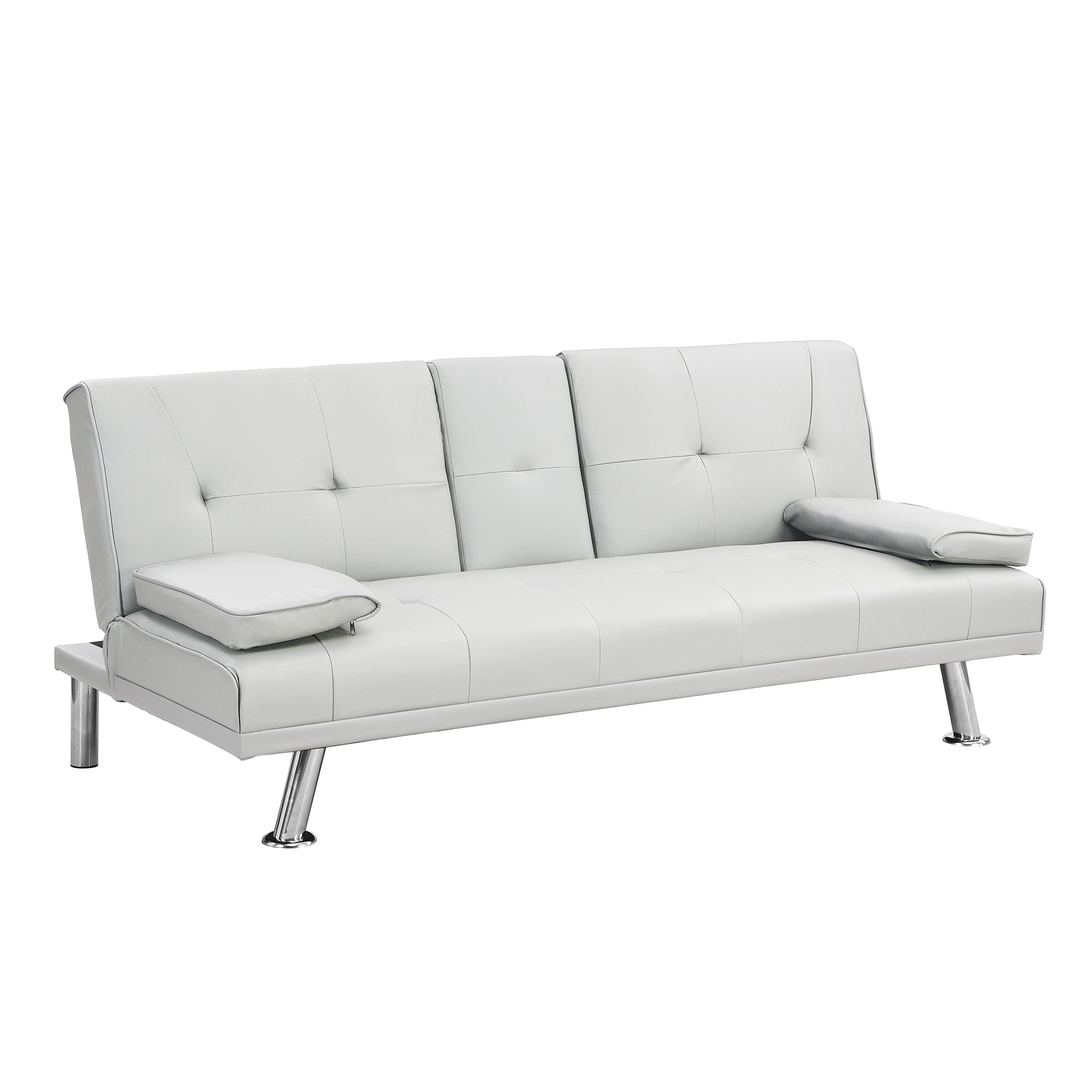 Canapé-lit double multifonctionnel pliable en PU avec table basse (67)