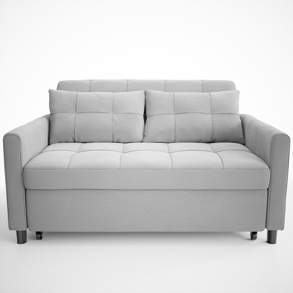 Canapé-lit convertible 3-en-1, chaise longue, méridienne, avec lit escamotable, en velours/tissu