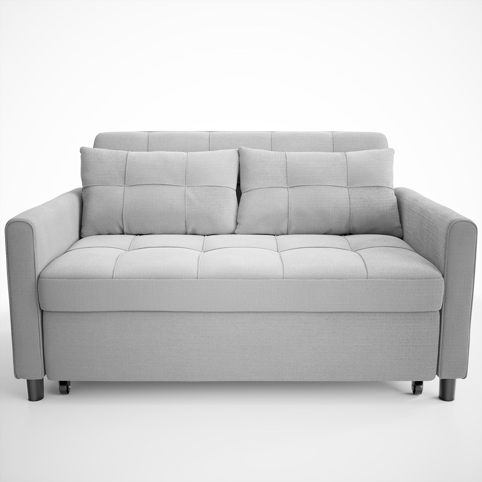 Canapé-lit convertible 3-en-1, chaise longue, méridienne, avec lit escamotable, en velours/tissu