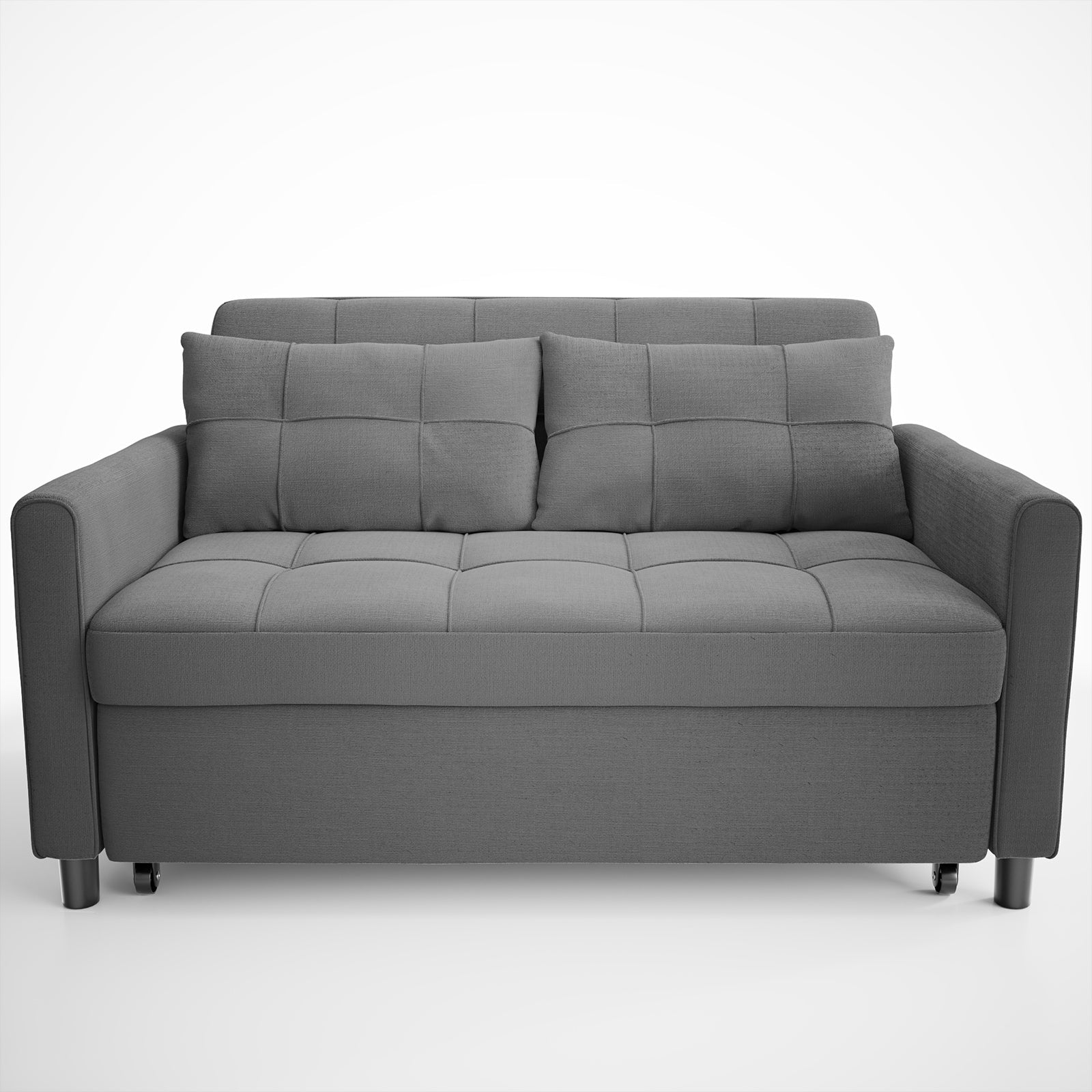 Canapé-lit convertible 3-en-1, chaise longue, méridienne, avec lit escamotable, en velours/tissu