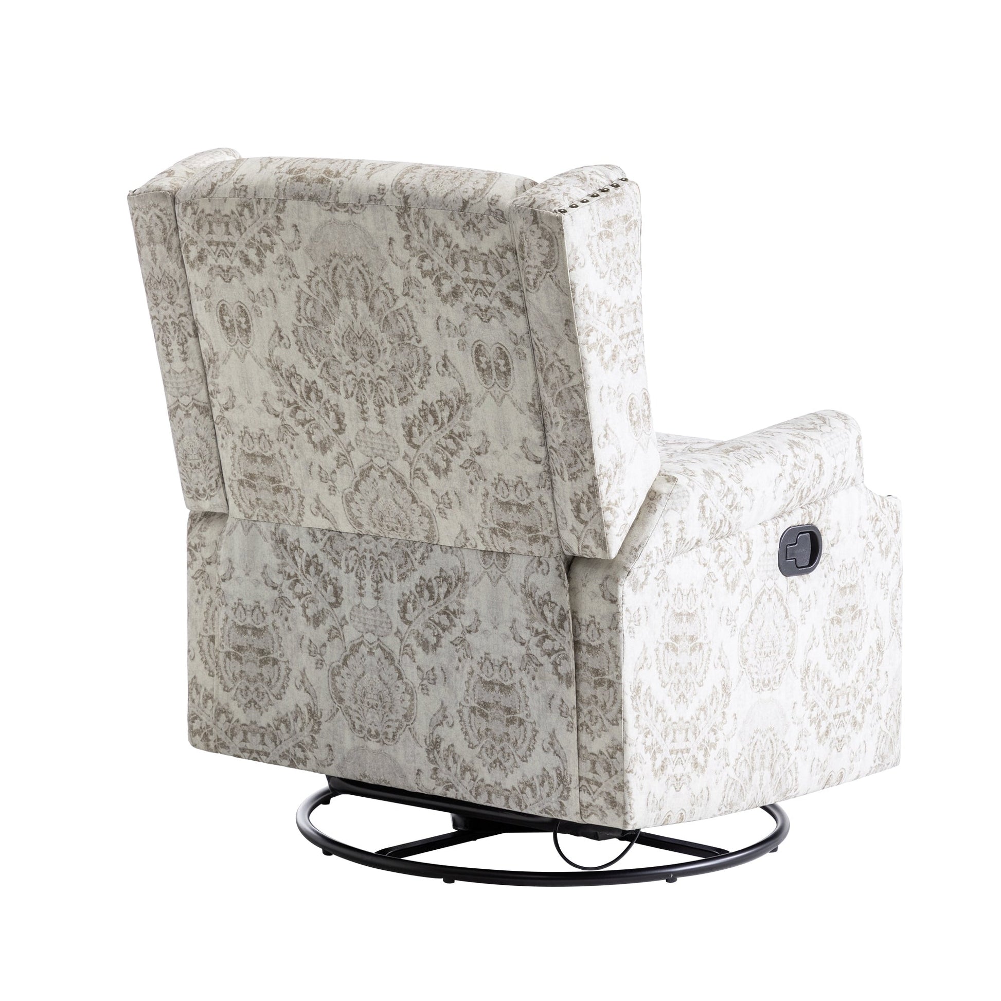 Fauteuil inclinable à bascule manuel avec dossier inclinable, motif floral, pivotant, 73,66 cm de large.