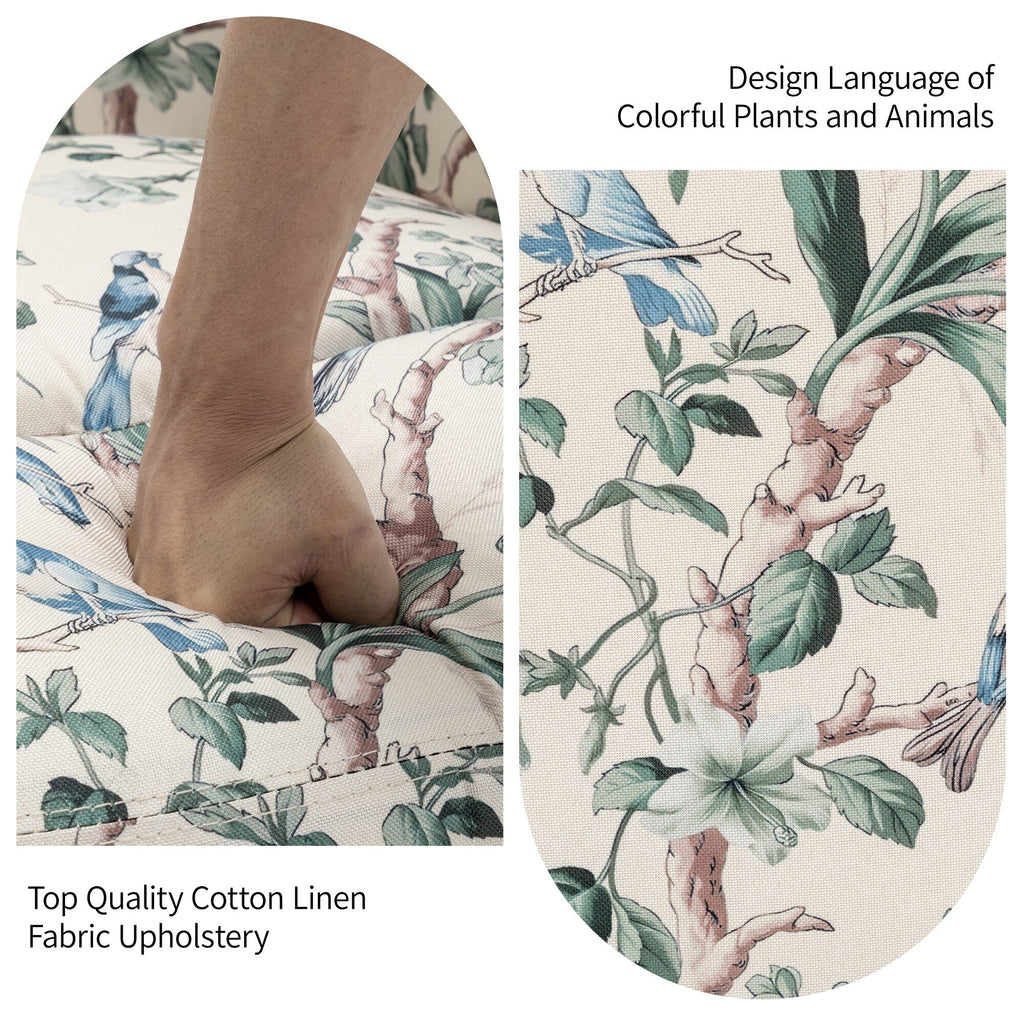 Fauteuil inclinable à bascule manuel avec dossier inclinable, motif floral, pivotant, 73,66 cm de large.
