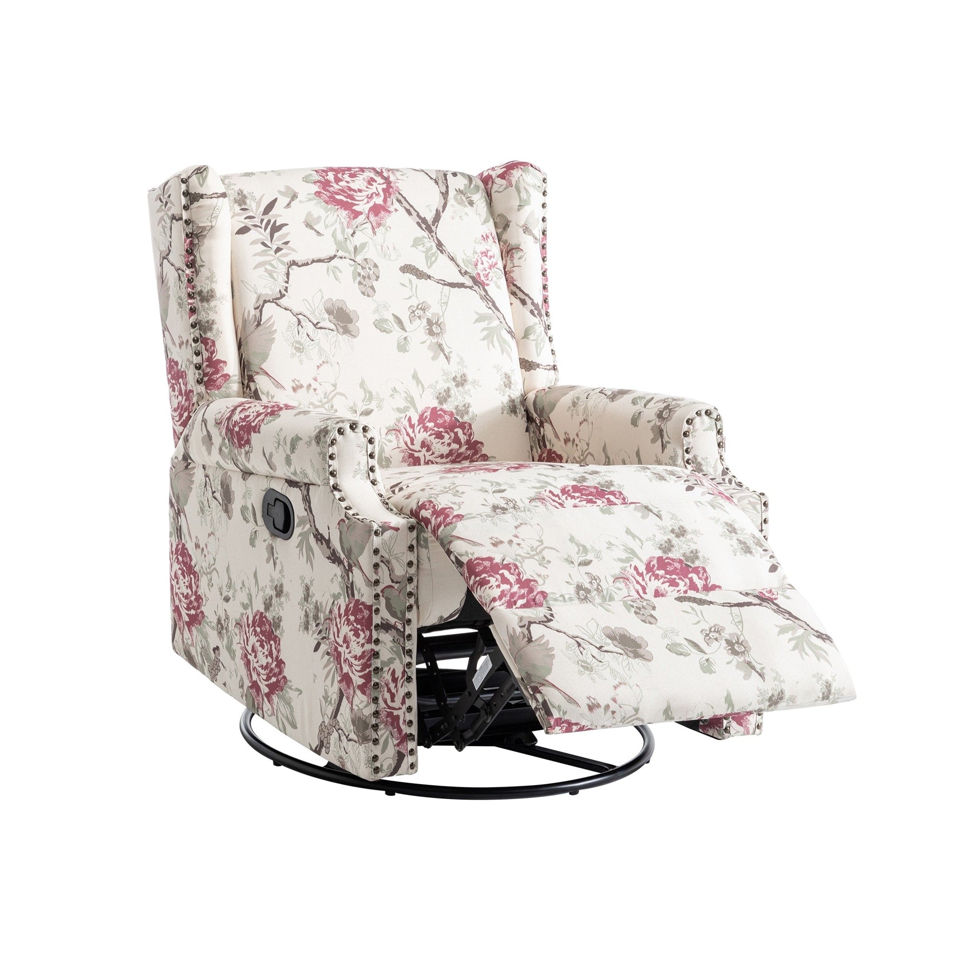 Lot de 2 chaises inclinables à bascule pivotantes à dossier manuel avec motif, 73,66 cm de largeur.