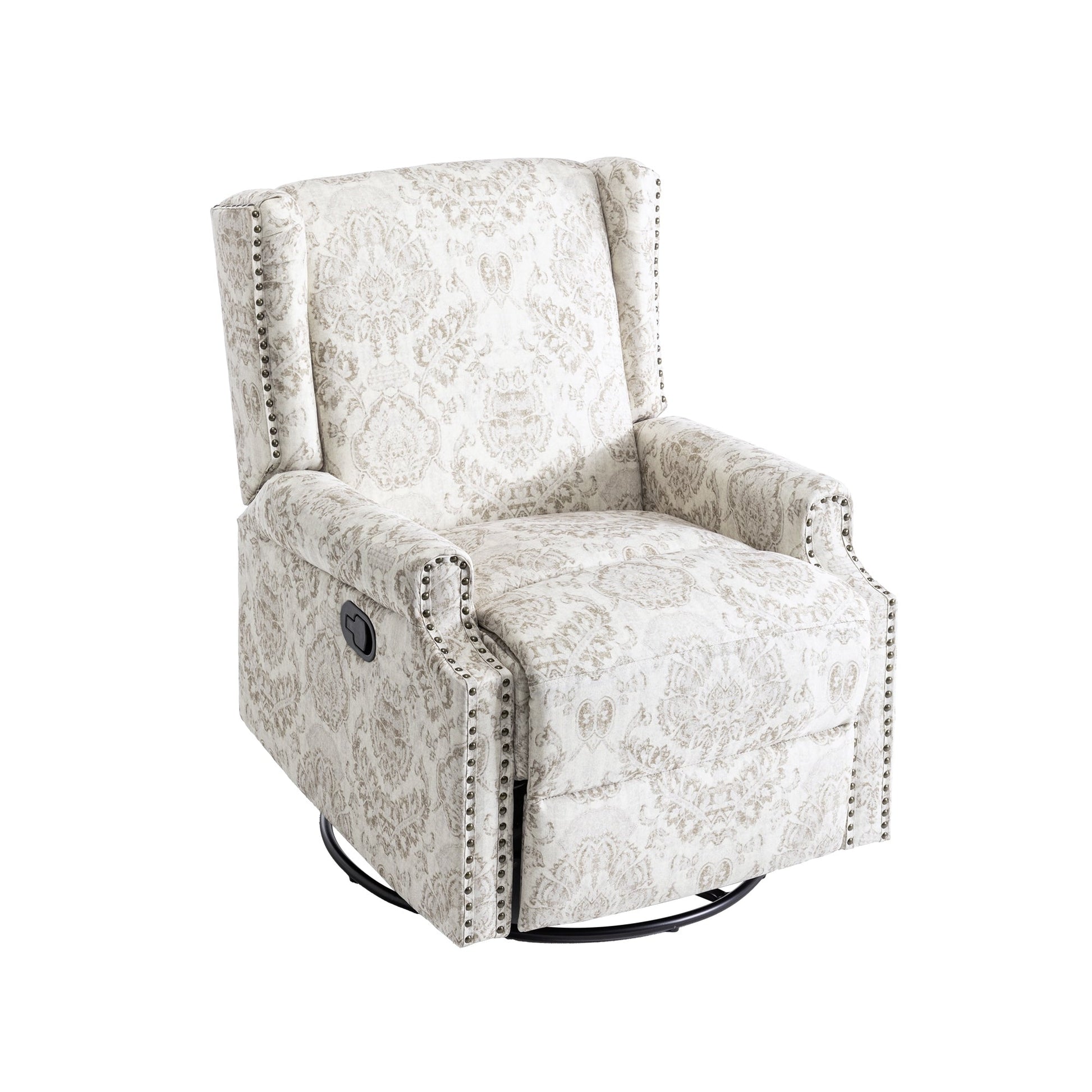 Lot de 2 chaises inclinables à bascule pivotantes à dossier manuel avec motif, 73,66 cm de largeur.