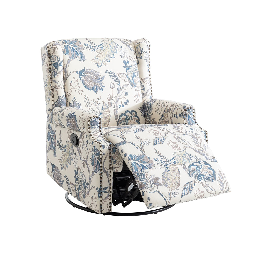 Lot de 2 chaises inclinables à bascule pivotantes à dossier manuel avec motif, 73,66 cm de largeur.