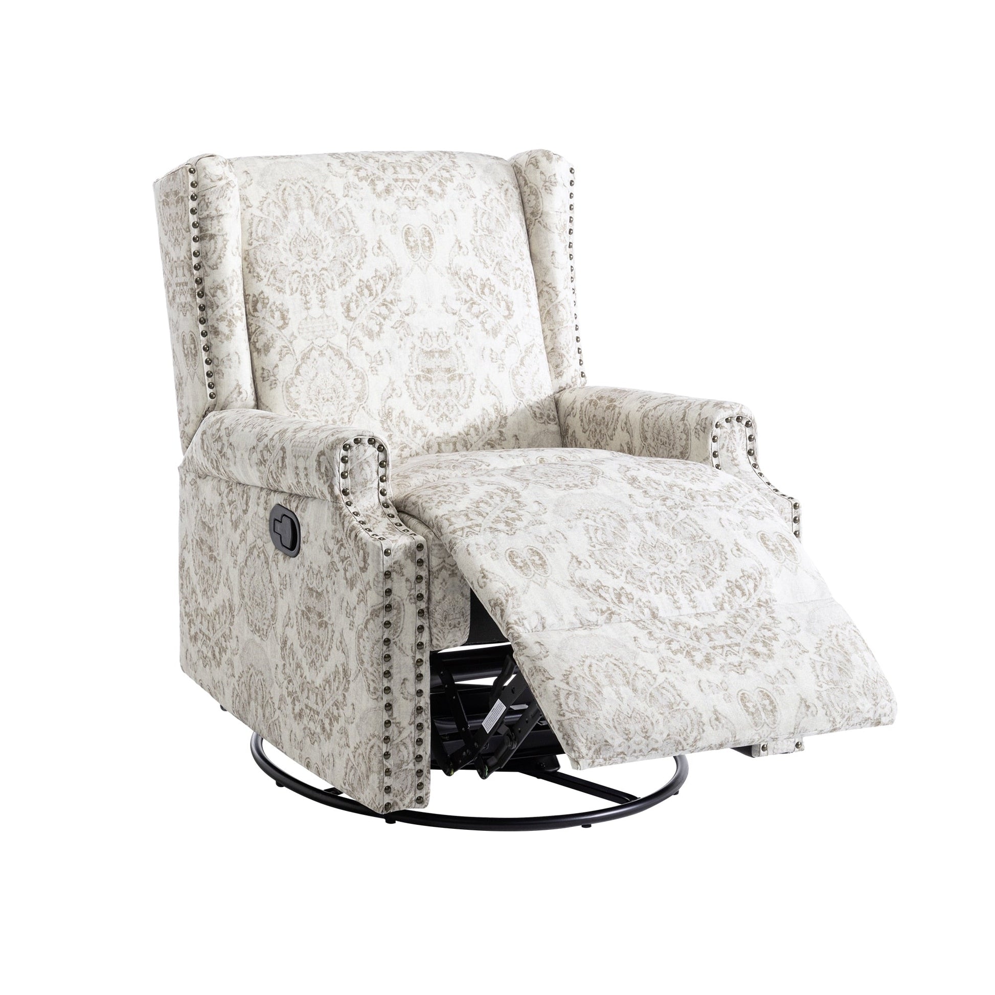Lot de 2 chaises inclinables à bascule pivotantes à dossier manuel avec motif, 73,66 cm de largeur.