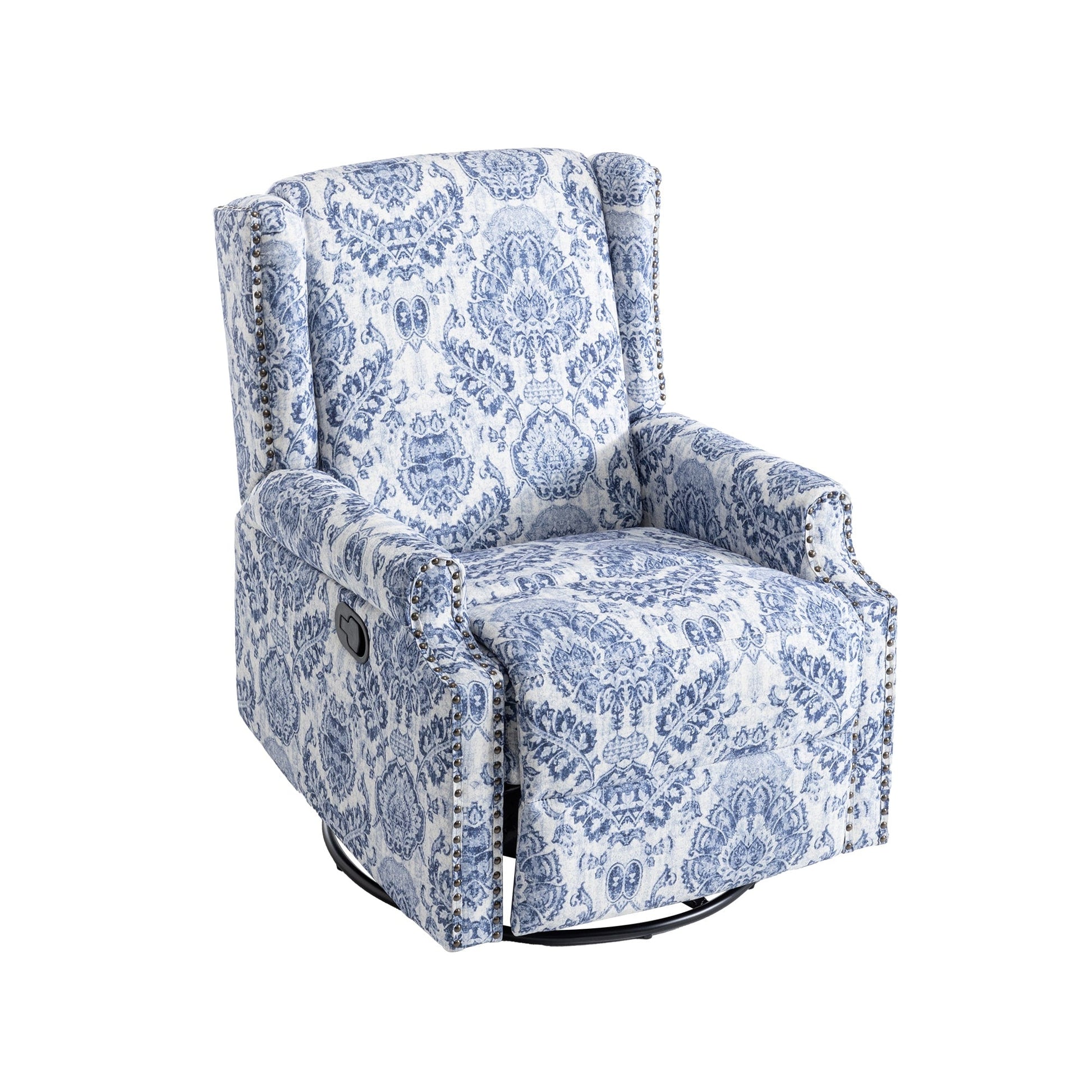 Lot de 2 chaises inclinables à bascule pivotantes à dossier manuel avec motif, 73,66 cm de largeur.