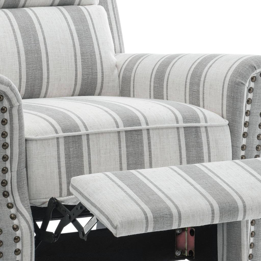 2 chaises inclinables à commande manuelle avec garniture à clous cloutés