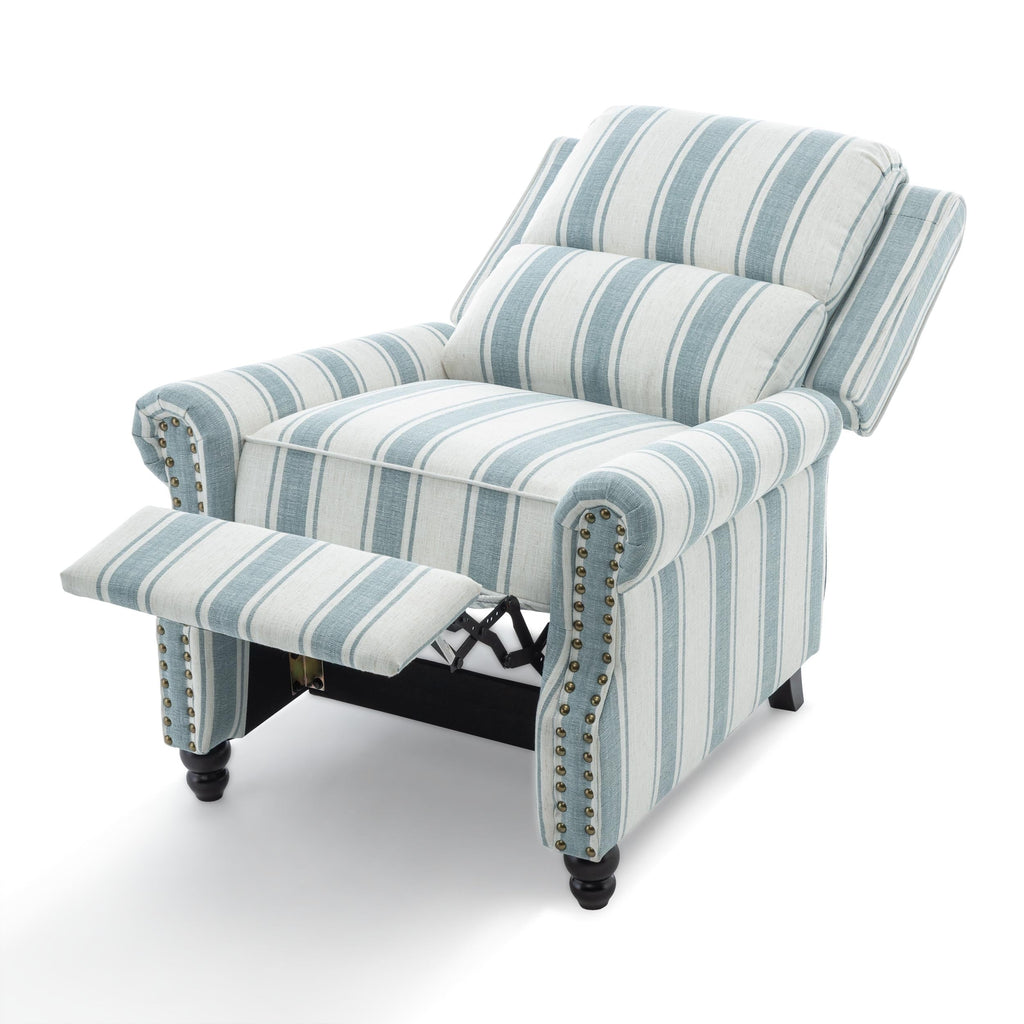 2 chaises inclinables à commande manuelle avec garniture à clous cloutés
