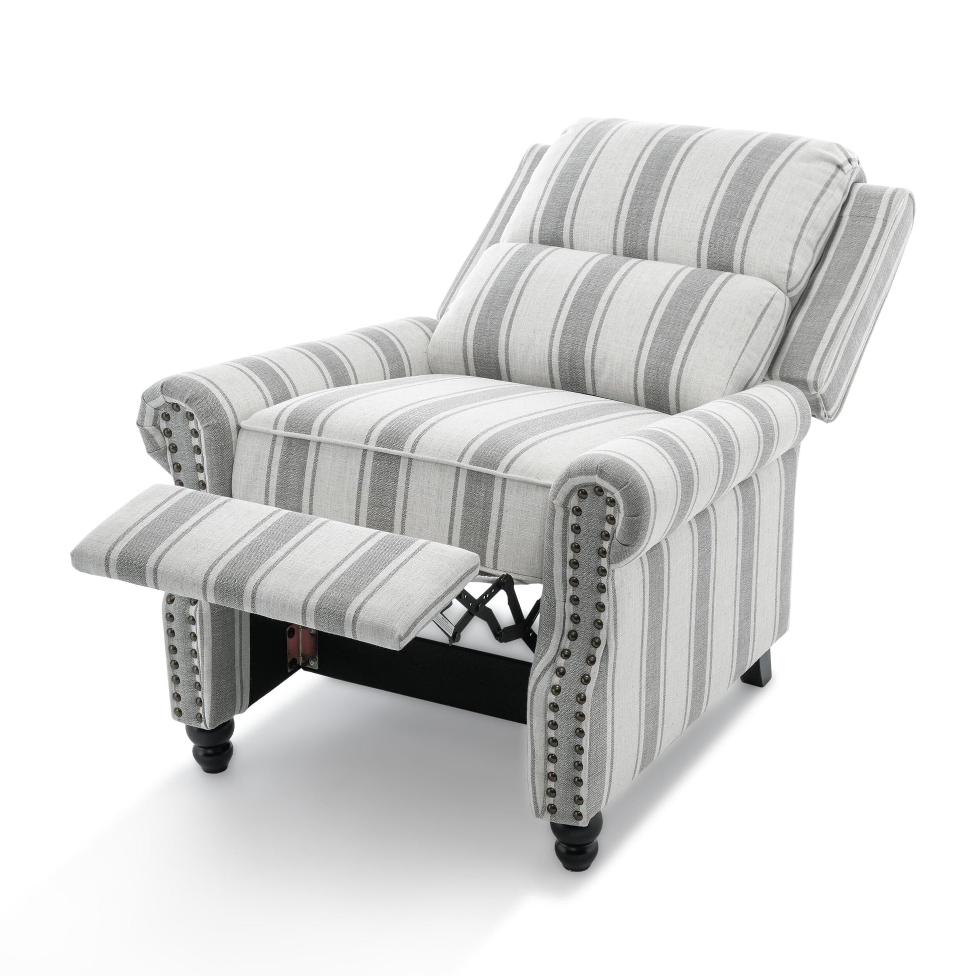 2 chaises inclinables à commande manuelle avec garniture à clous cloutés