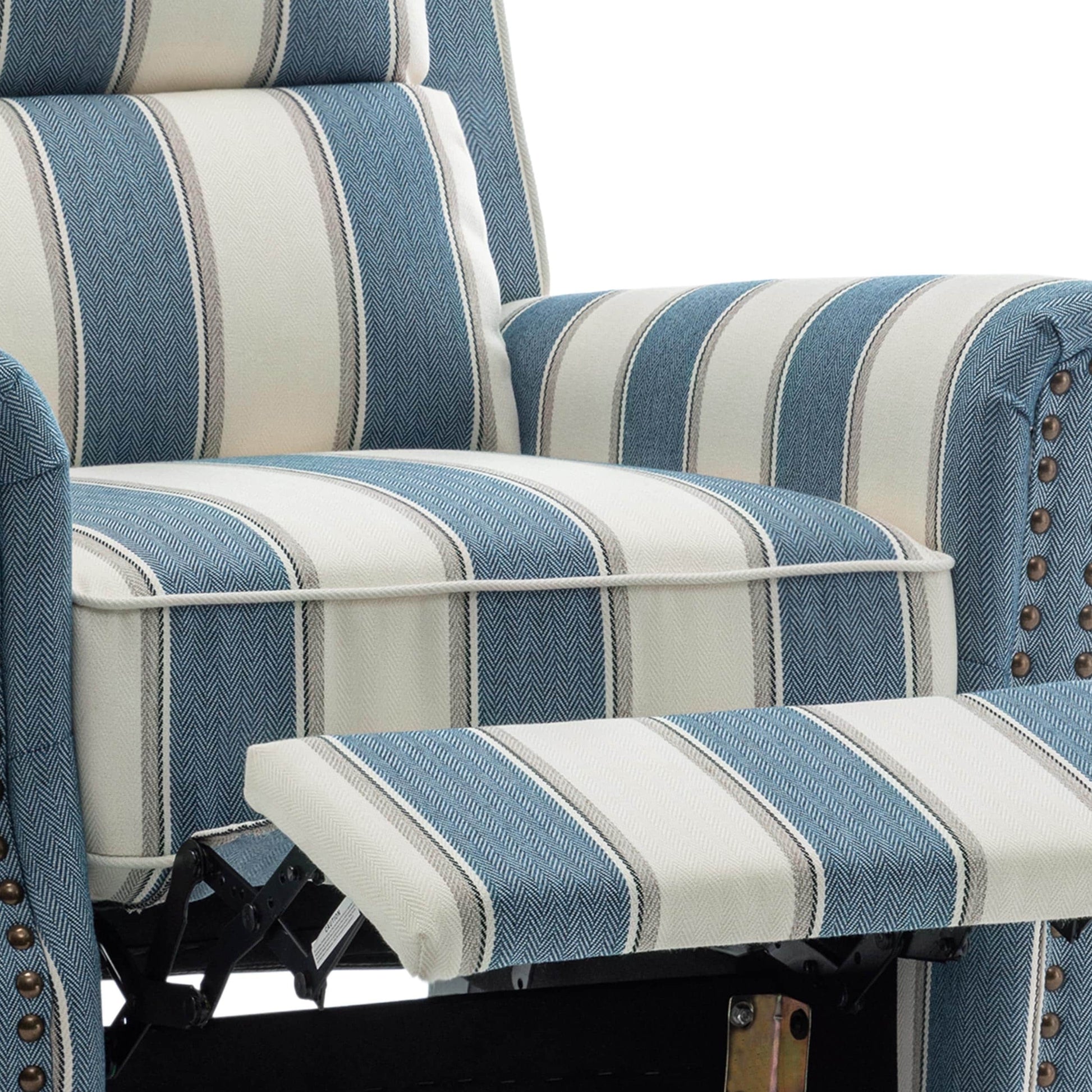 2 chaises inclinables à commande manuelle avec garniture à clous cloutés