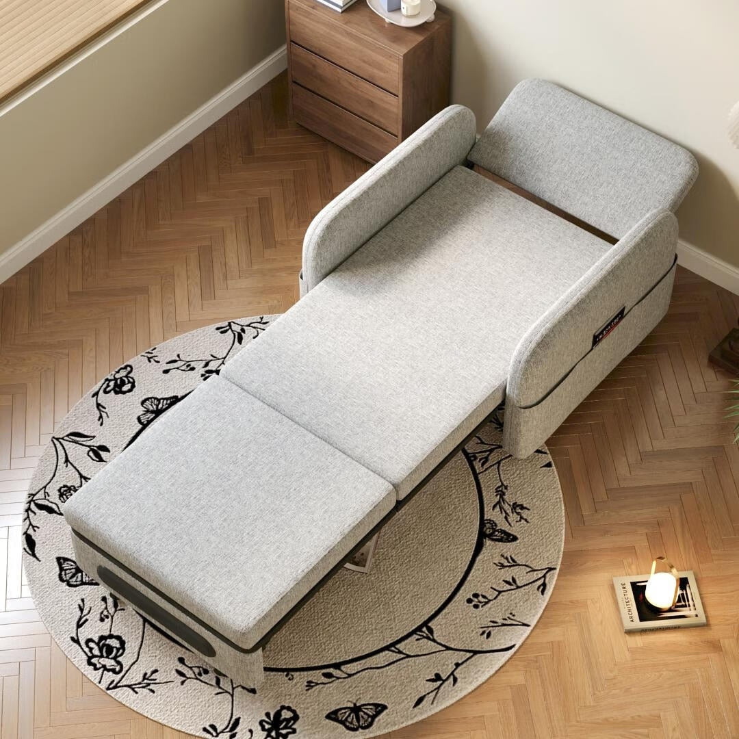 Canapé-lit convertible 4 en 1 avec rangement caché, fauteuil de lit moderne pour petits espaces, dortoirs et bureaux à domicile.