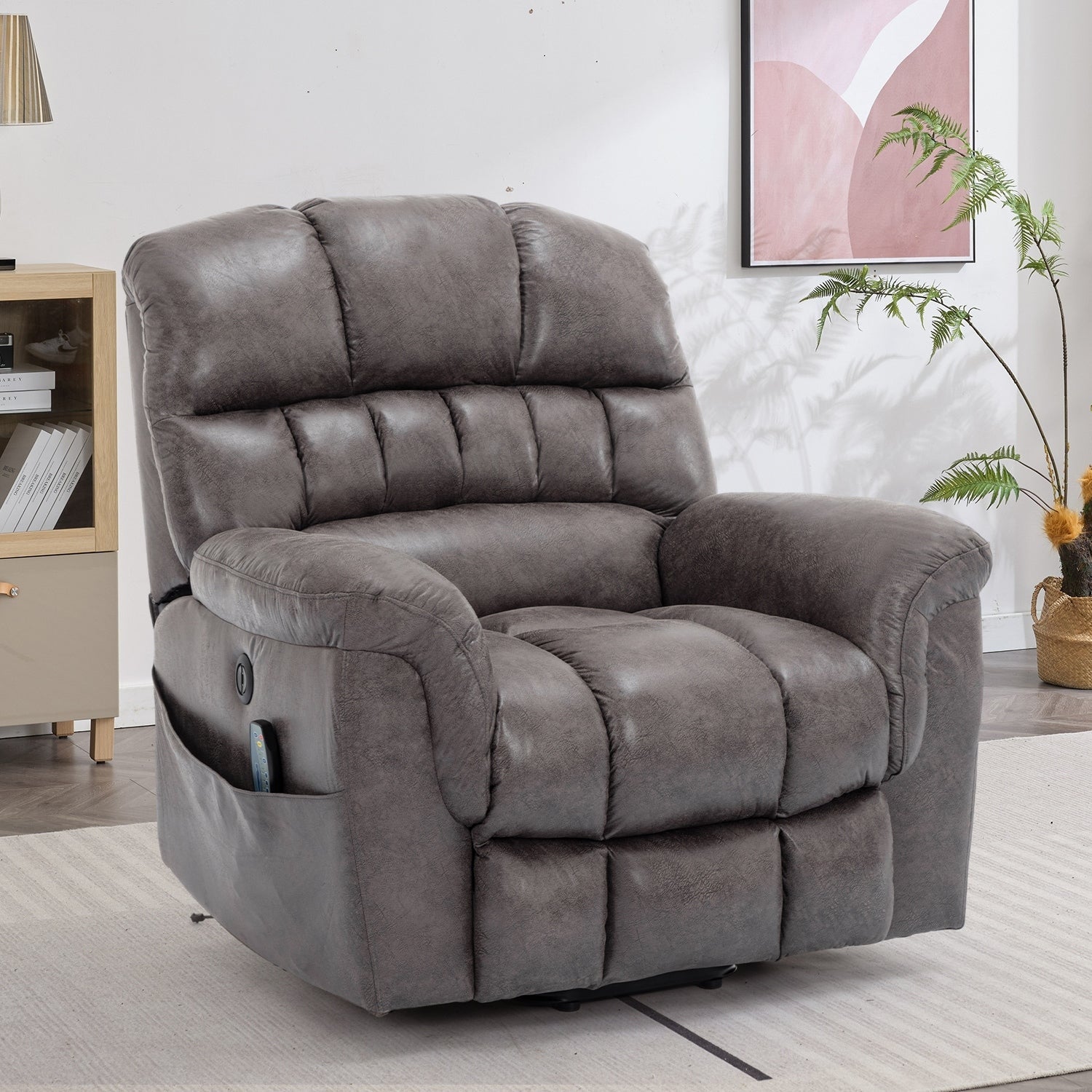 Fauteuil inclinable électrique surdimensionné de 42 pouces avec massage et chauffage