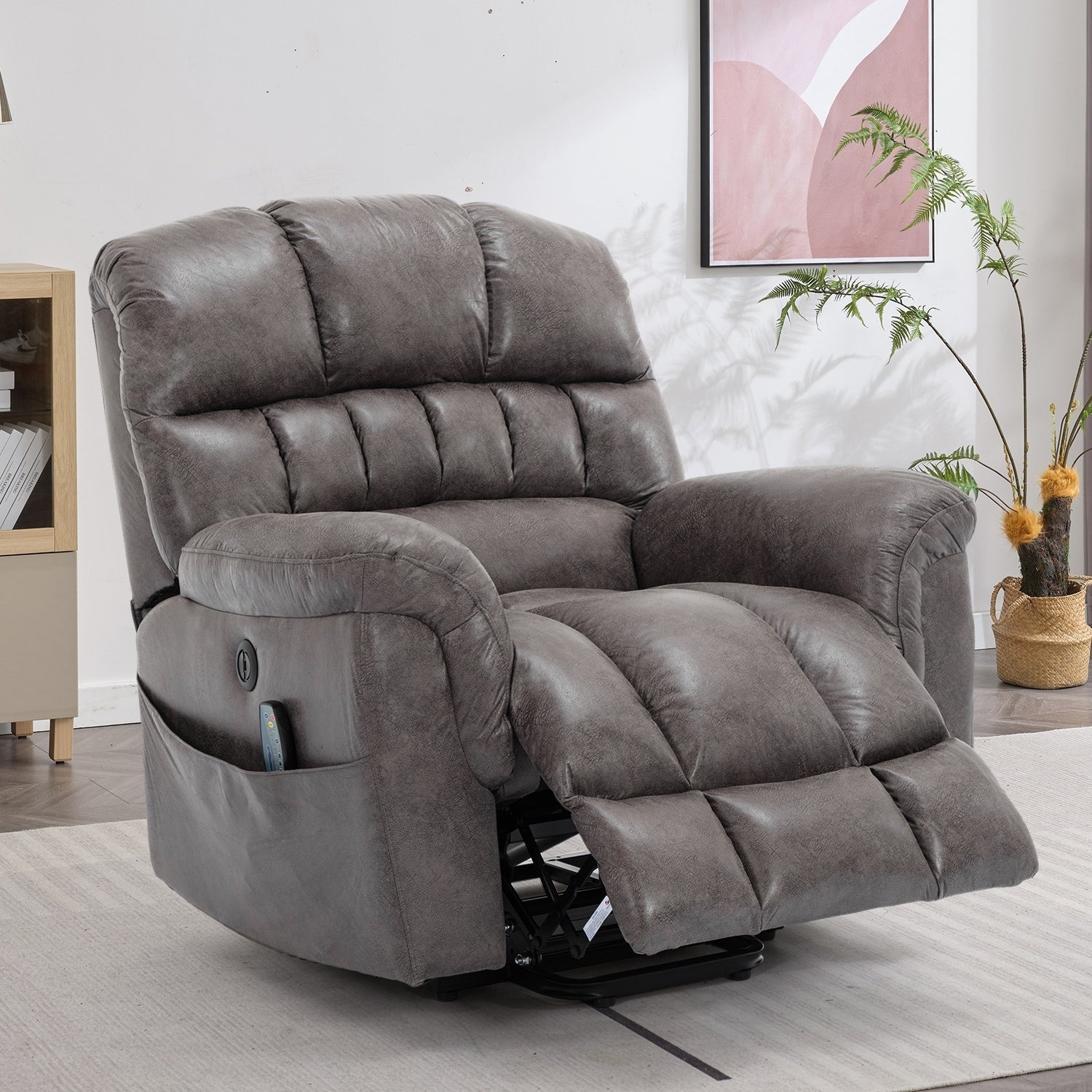 Fauteuil inclinable électrique surdimensionné de 42 pouces avec massage et chauffage