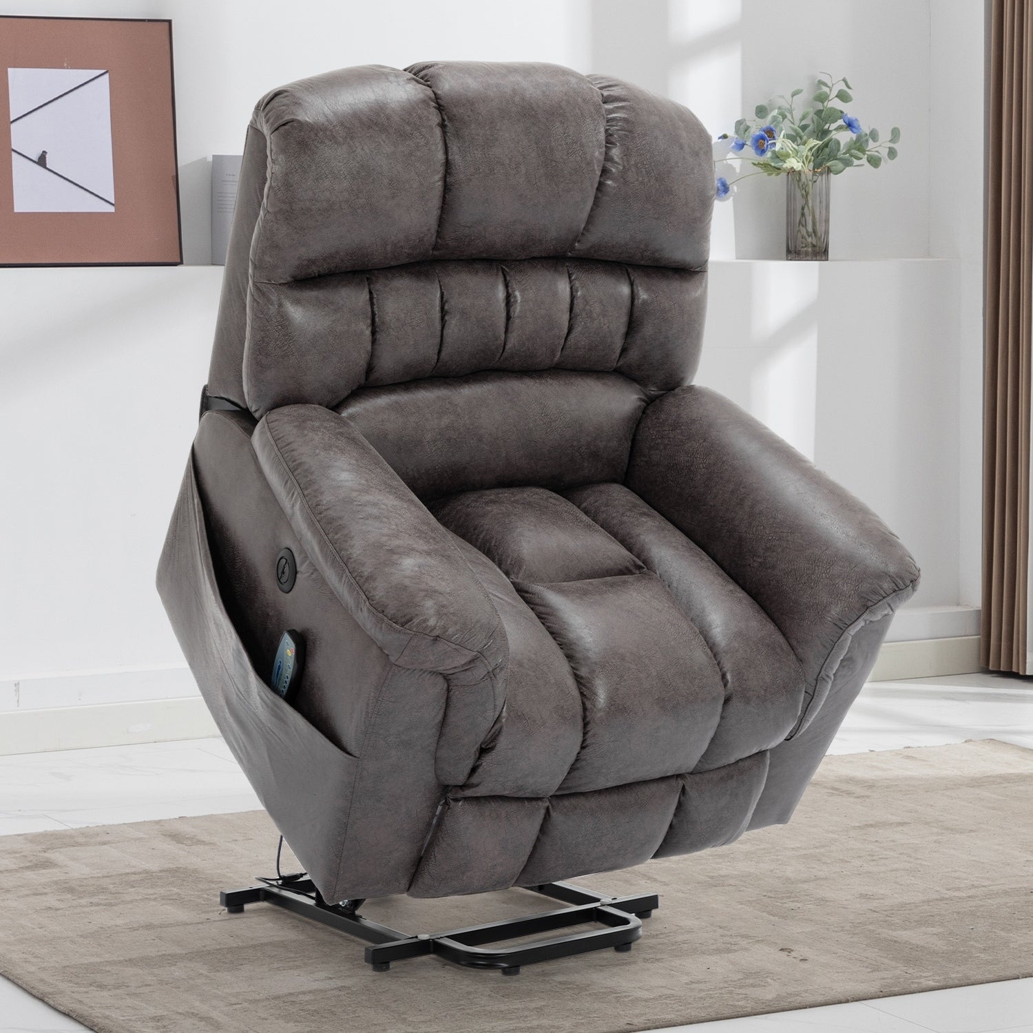 Fauteuil inclinable électrique surdimensionné de 42 pouces avec massage et chauffage