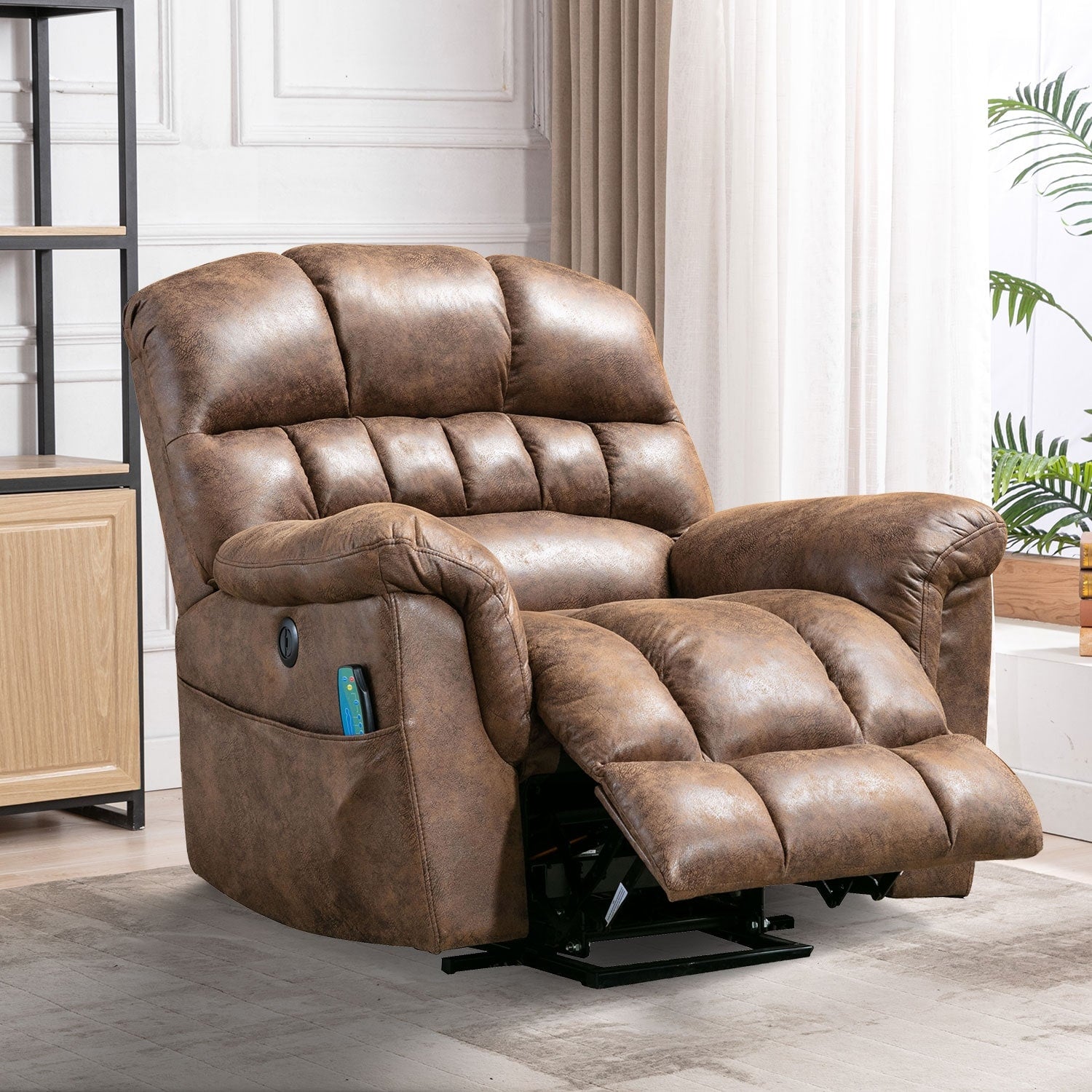 Fauteuil inclinable électrique surdimensionné de 42 pouces avec massage et chauffage