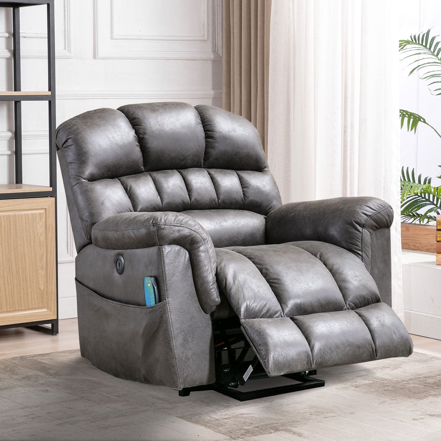 Fauteuil inclinable électrique surdimensionné de 42 pouces avec massage et chauffage