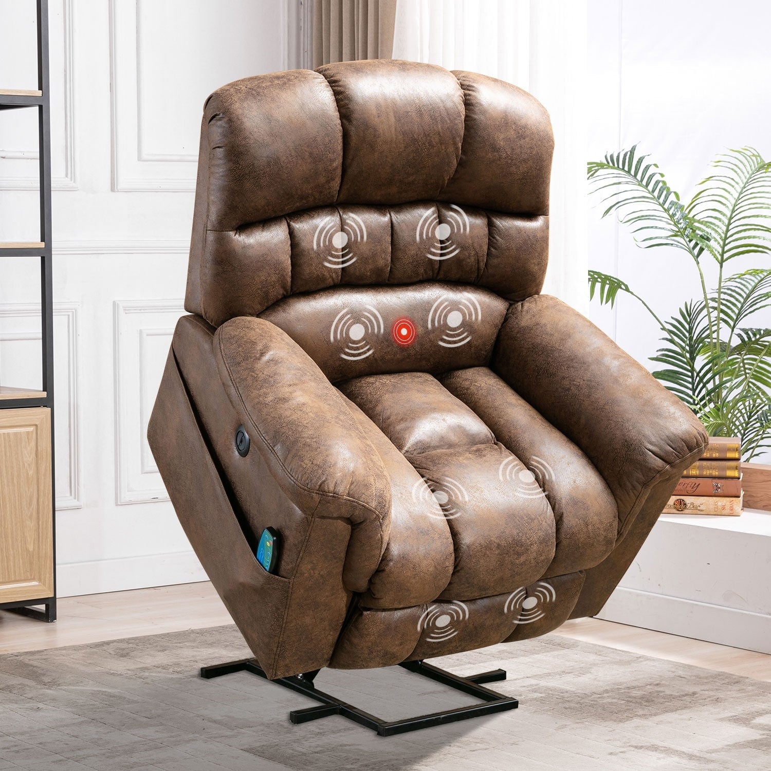 Fauteuil inclinable électrique surdimensionné de 42 pouces avec massage et chauffage