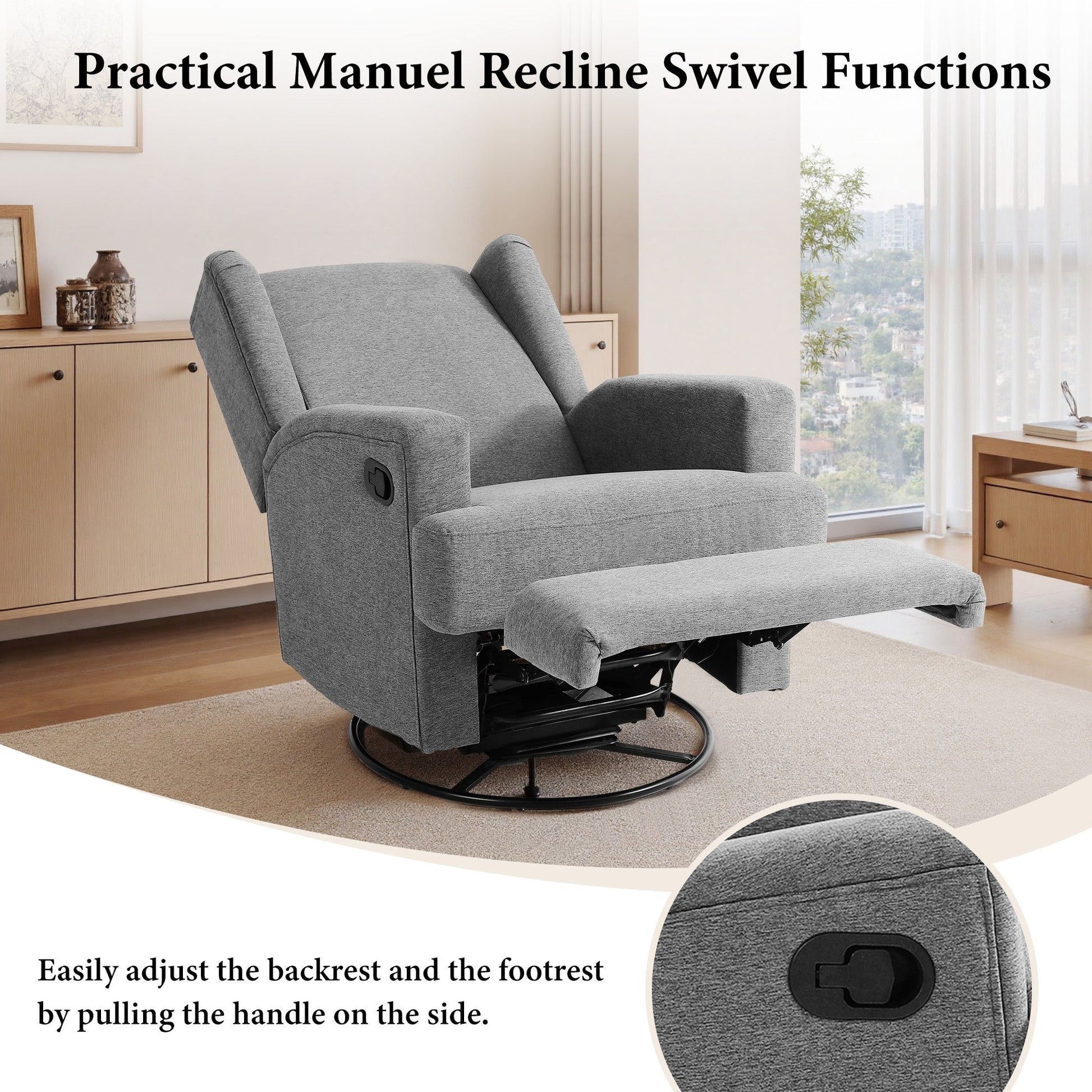 2 chaises inclinables pivotantes et basculantes recouvertes de chenille/boucle